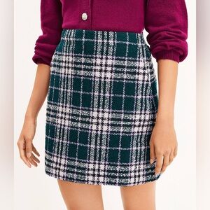 ❗️𝗣𝗥𝗜𝗖𝗘 𝗗𝗥𝗢𝗣❗️ Loft plaid tweed shift skirt with pockets - size 10